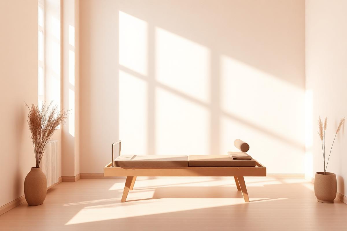 Sunlit studio with a reformer, the Soft Power concept